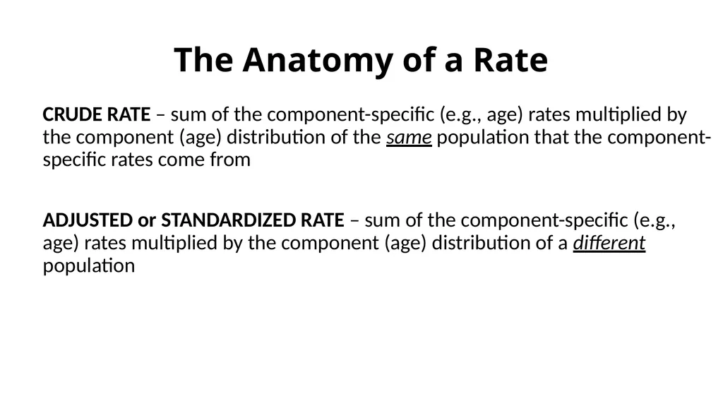To Age-Adjust or Not To Age-Adjust? Objectives WG - slide 4 of 22