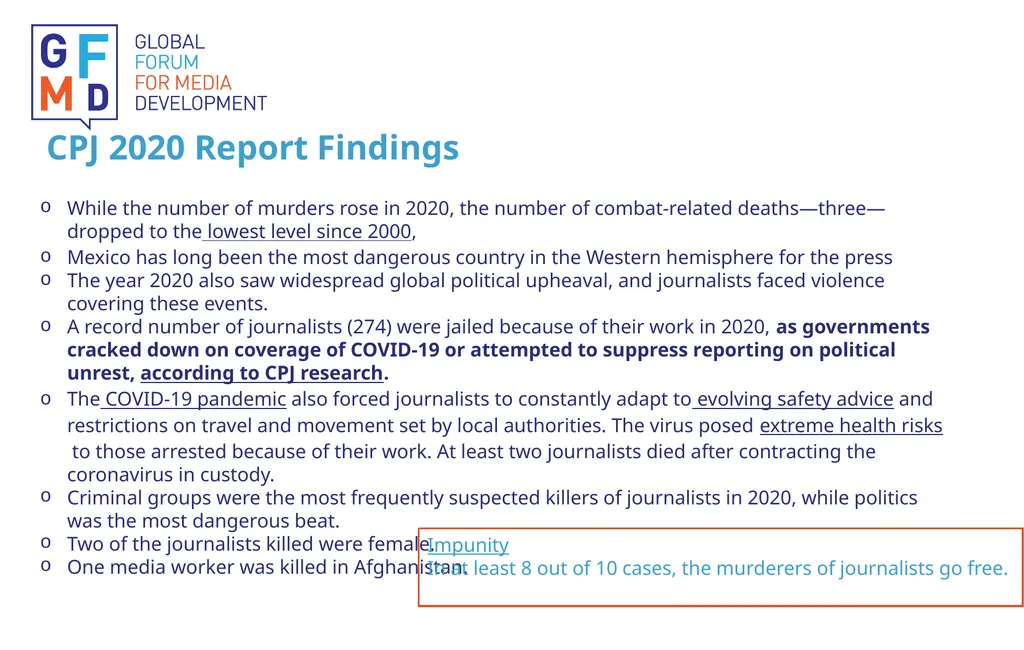Global Forum for Media Development GFMD- - slide 3 of 7