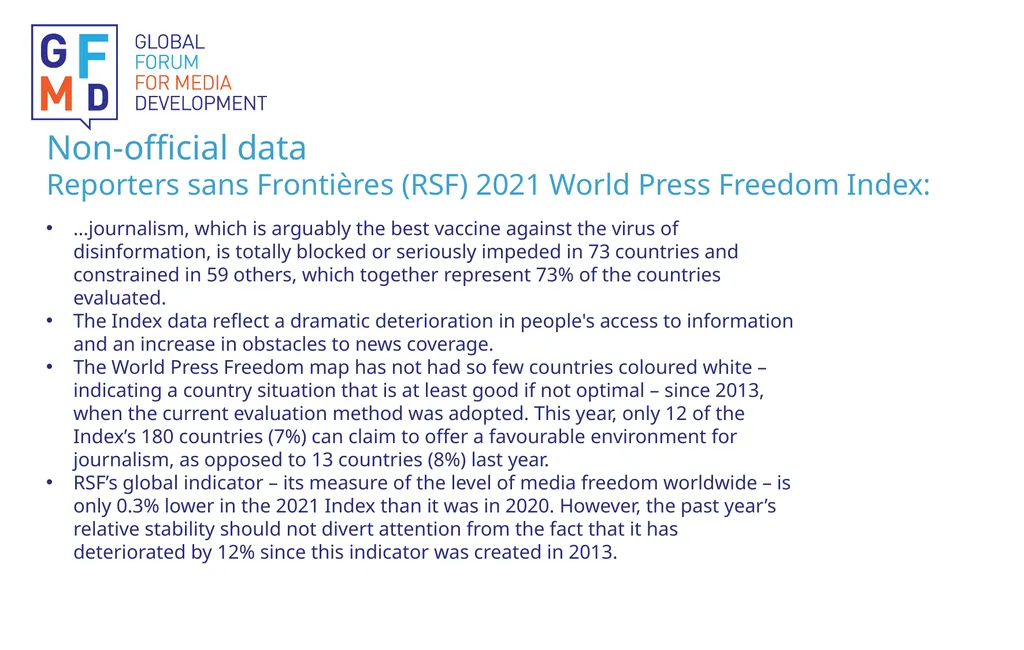 Global Forum for Media Development GFMD- - slide 4 of 7