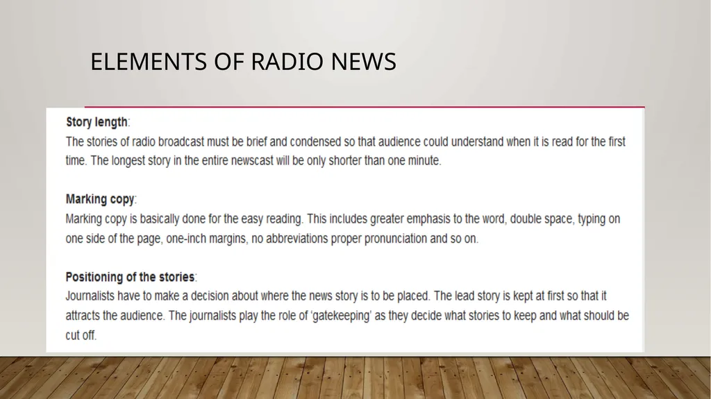 News bulletin News bulletin for radio The - slide 12 of 14