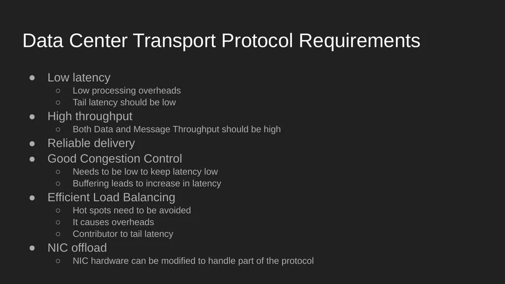 Homa Data Center Transport Protocol Harsh Kapadia - slide 4 of 32
