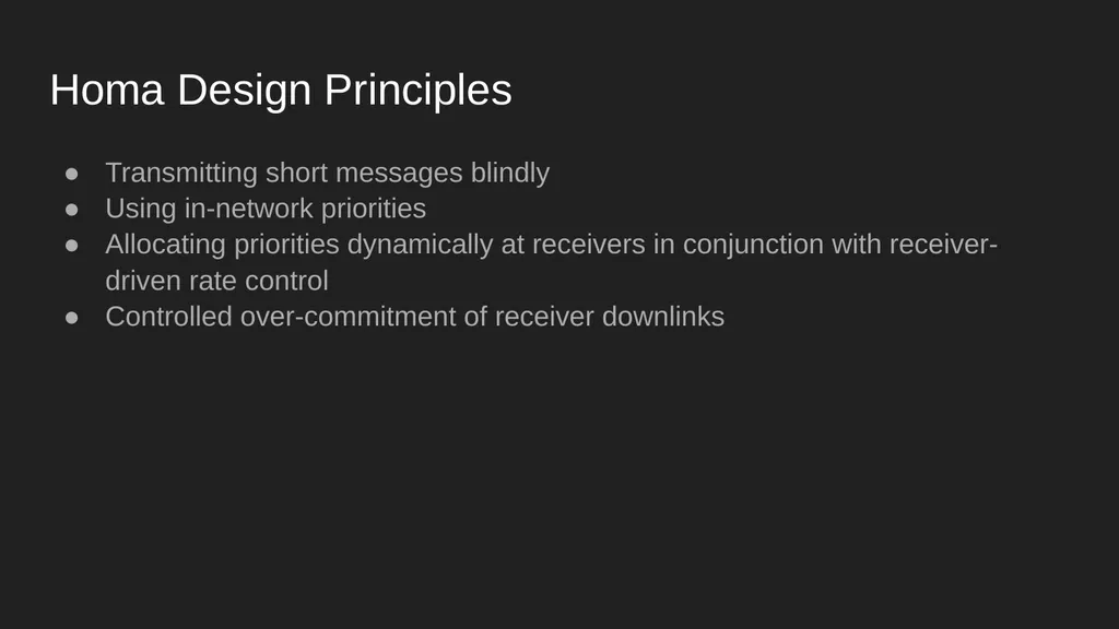Homa Data Center Transport Protocol Harsh Kapadia - slide 22 of 32