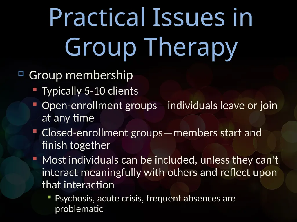Chapter 16 Group and Family Therapy Group and - slide 8 of 29