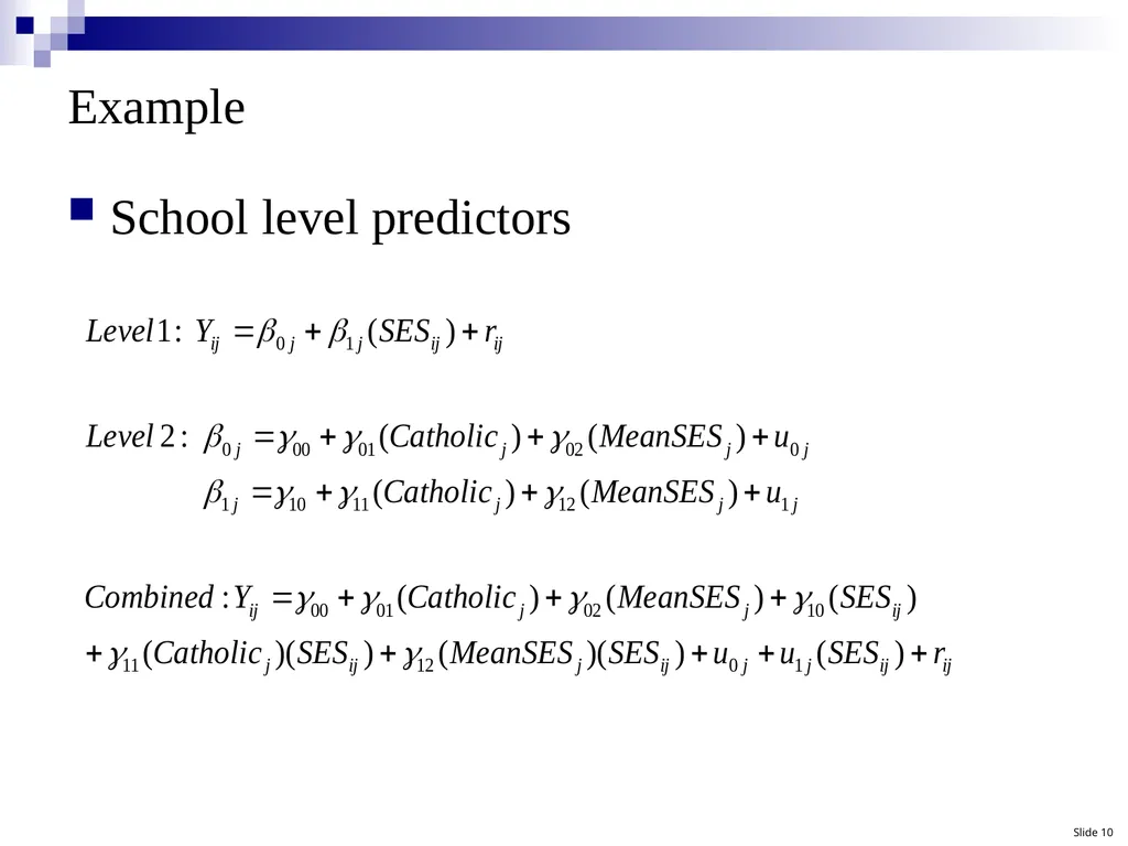 Hierarchical Linear Modeling (HLM): A Conceptual - slide 10 of 12