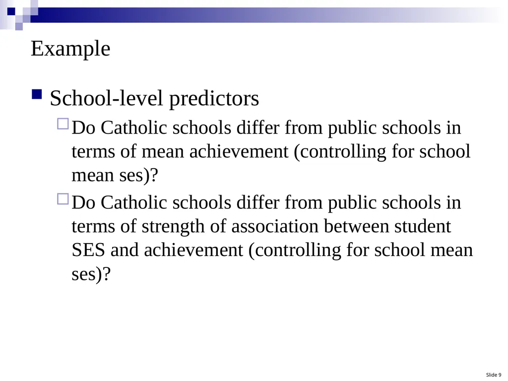 Hierarchical Linear Modeling (HLM): A Conceptual - slide 9 of 12