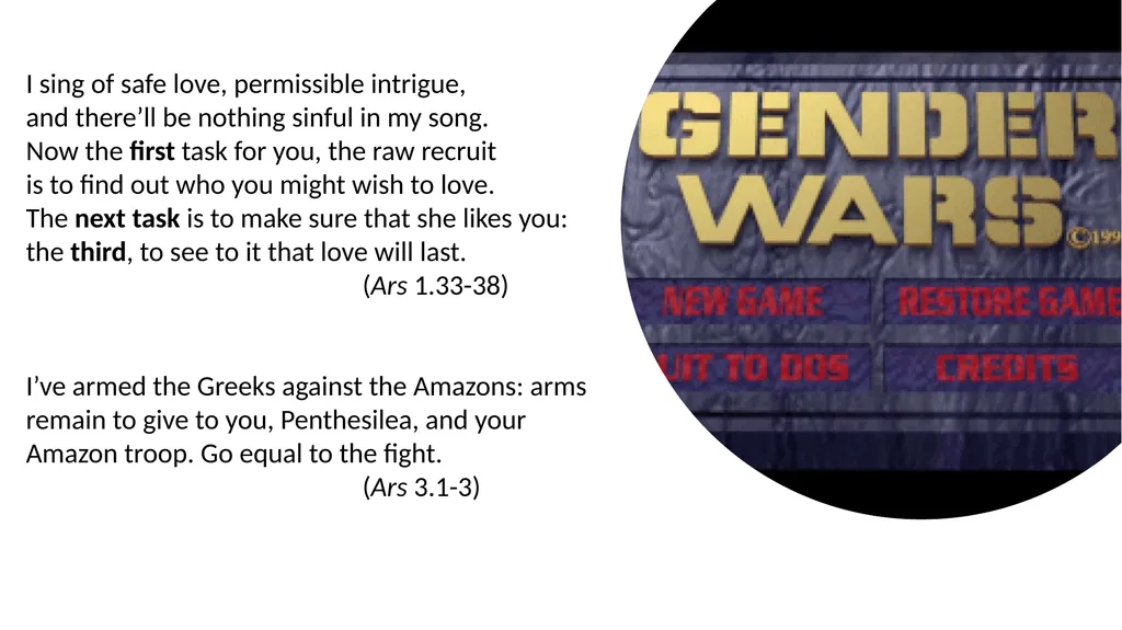 Love and Relationships Teaching humour in Ovid Ars - slide 13 of 13