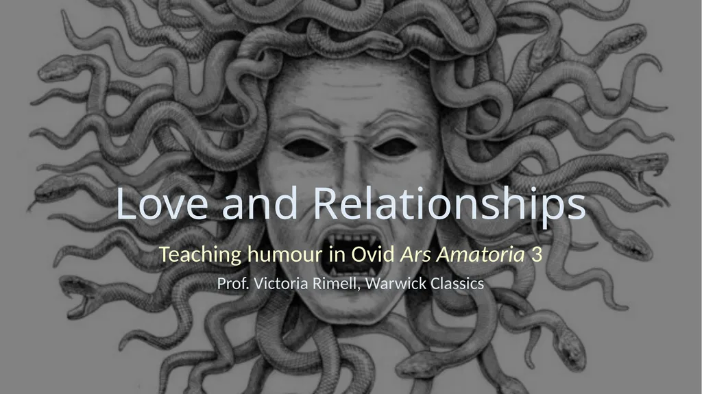Love and Relationships Teaching humour in Ovid Ars - slide 1 of 13