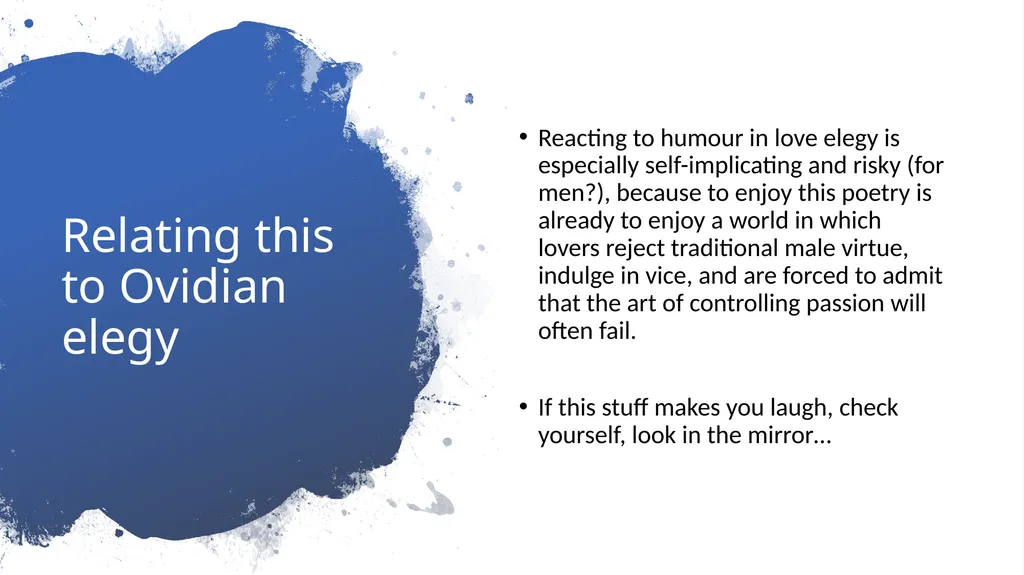 Love and Relationships Teaching humour in Ovid Ars - slide 7 of 13