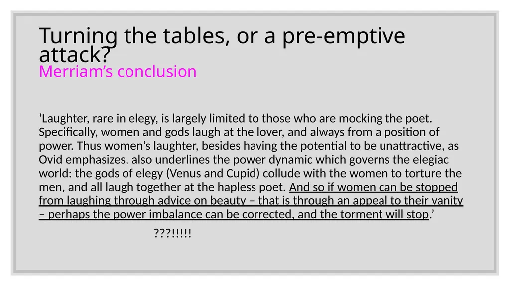 Love and Relationships Teaching humour in Ovid Ars - slide 11 of 13