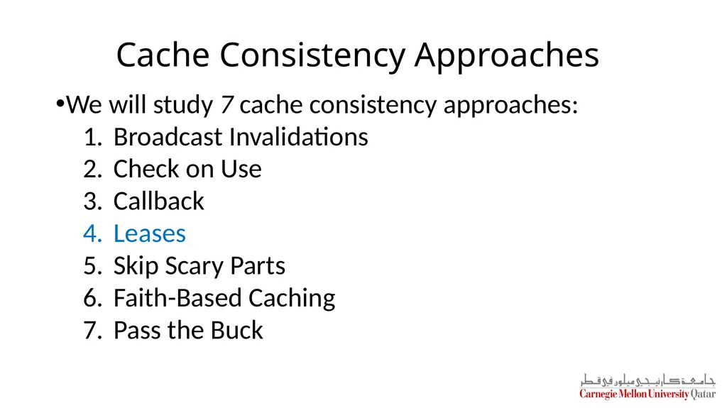 Distributed Systems CS 15-440 Caching – Part II - slide 15 of 38