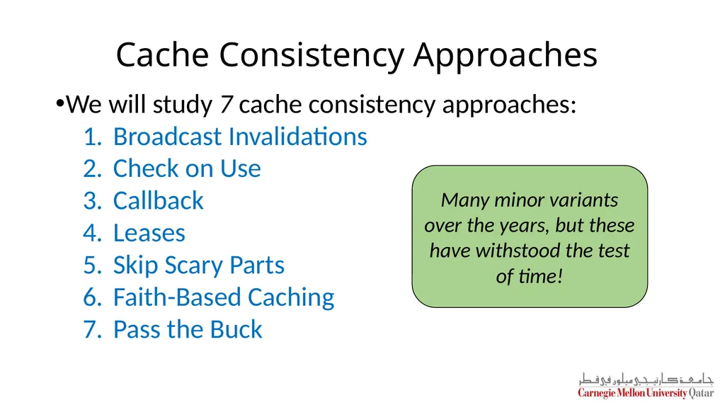 Distributed Systems CS 15-440 Caching – Part II - slide 36 of 38