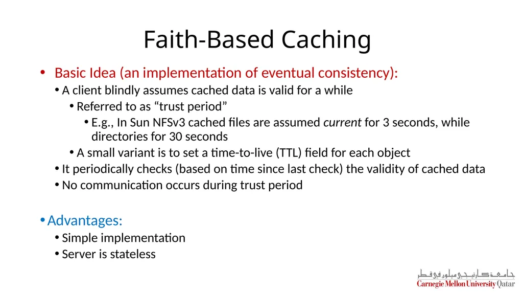 Distributed Systems CS 15-440 Caching – Part II - slide 31 of 38