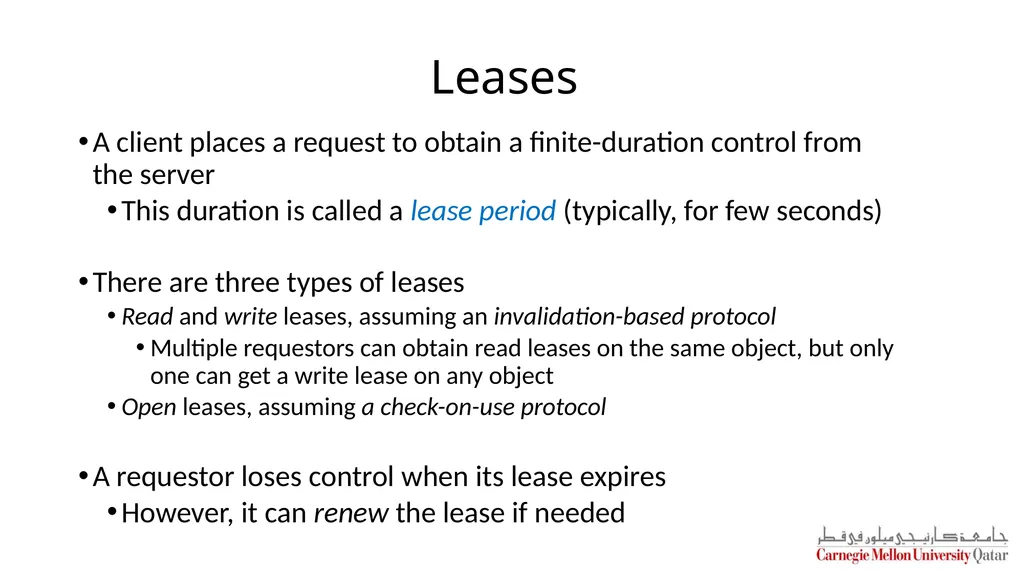 Distributed Systems CS 15-440 Caching – Part II - slide 16 of 38