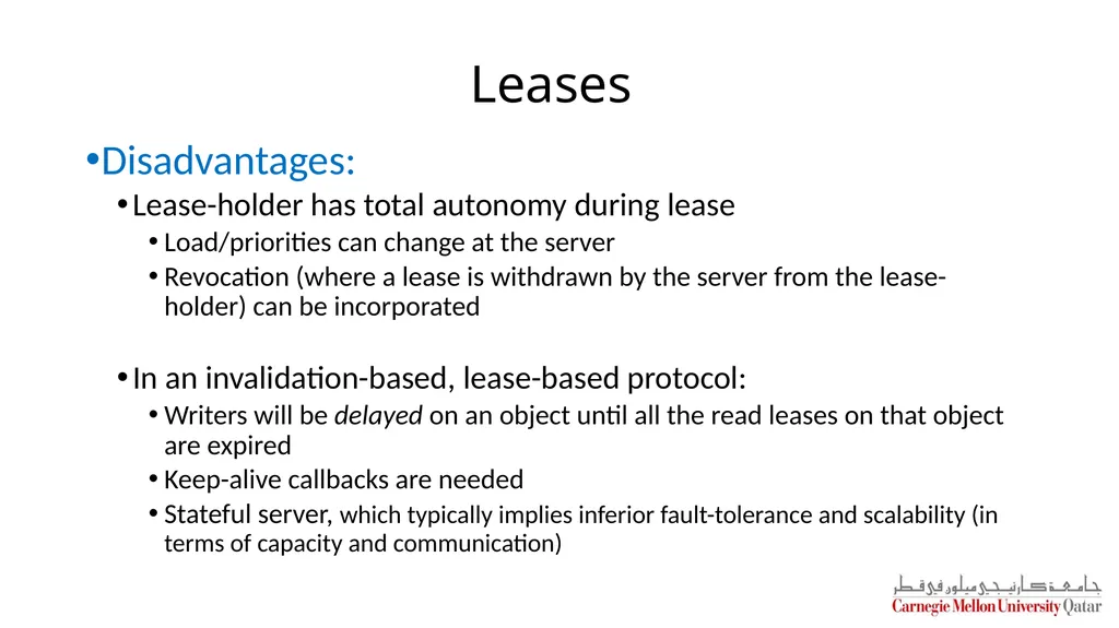 Distributed Systems CS 15-440 Caching – Part II - slide 24 of 38