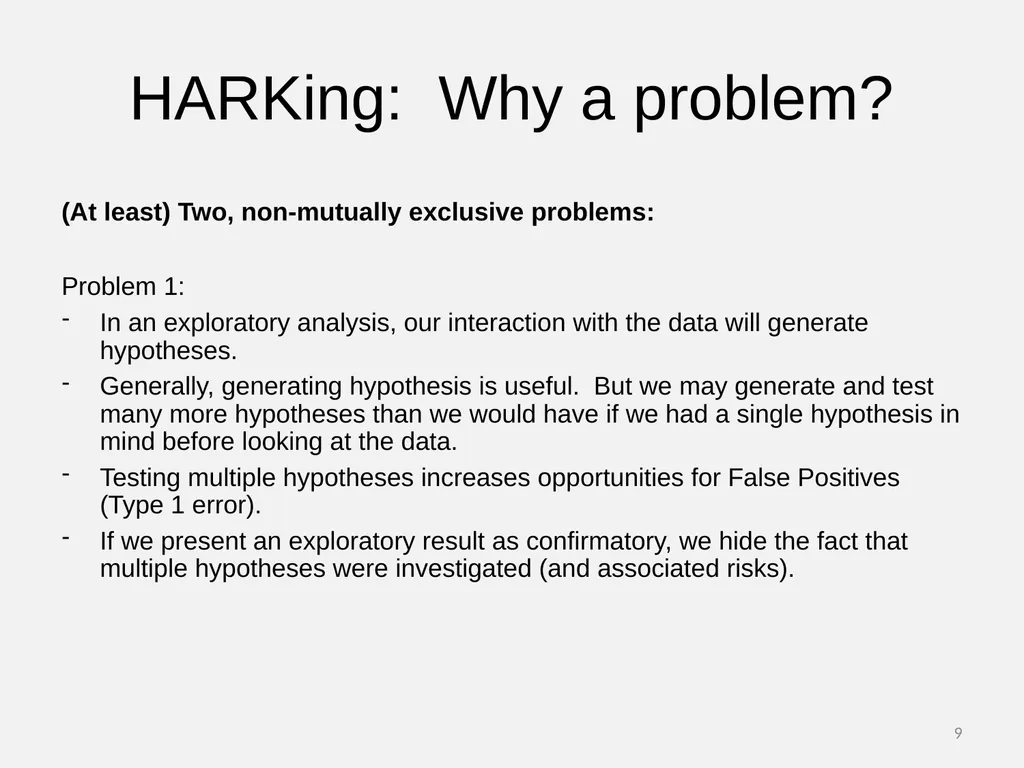 Questionable Research Practices Part 4: HARKing 1 - slide 9 of 17