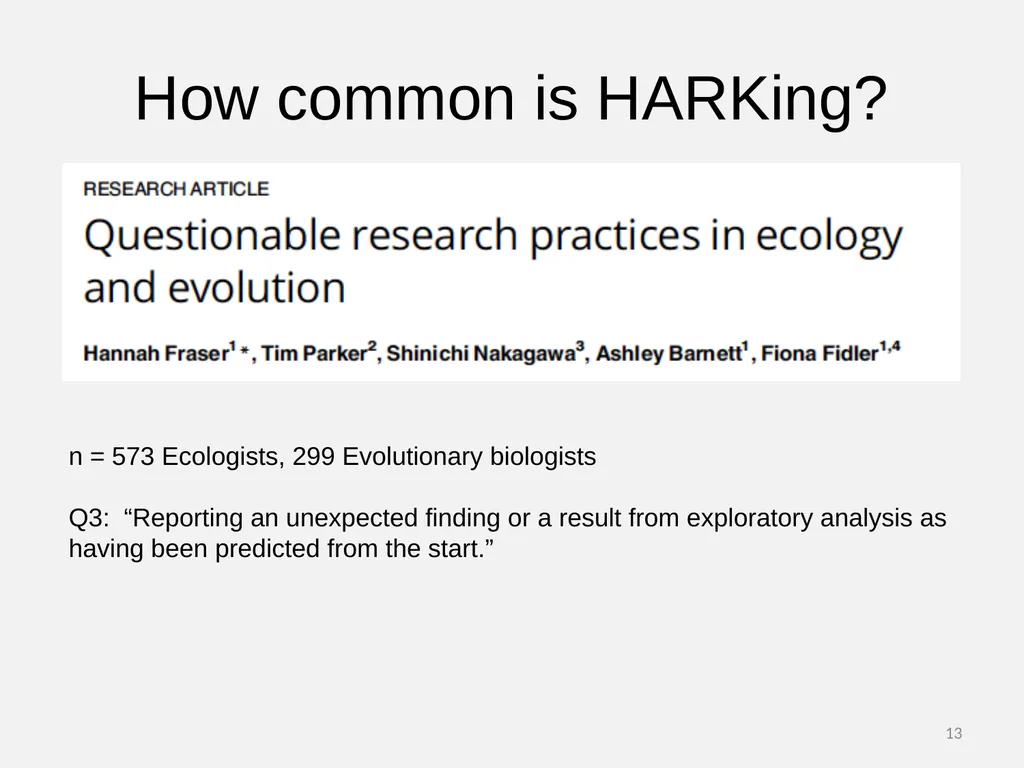 Questionable Research Practices Part 4: HARKing 1 - slide 13 of 17