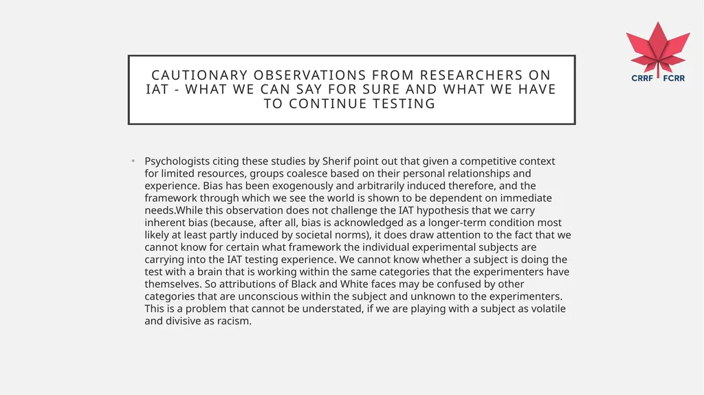 UNDERSTANDING HOW THE BRAIN DEVELOPS BIAS CRRF - slide 60 of 72