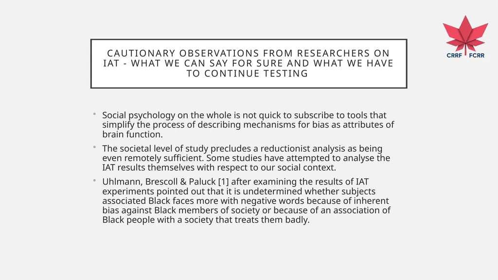 UNDERSTANDING HOW THE BRAIN DEVELOPS BIAS CRRF - slide 61 of 72