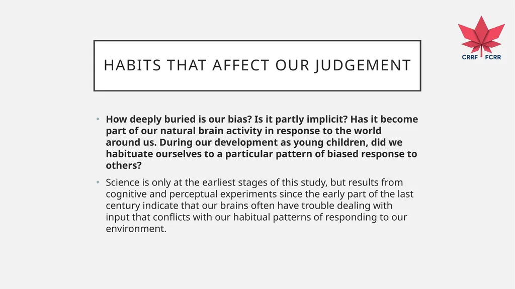 UNDERSTANDING HOW THE BRAIN DEVELOPS BIAS CRRF - slide 17 of 72