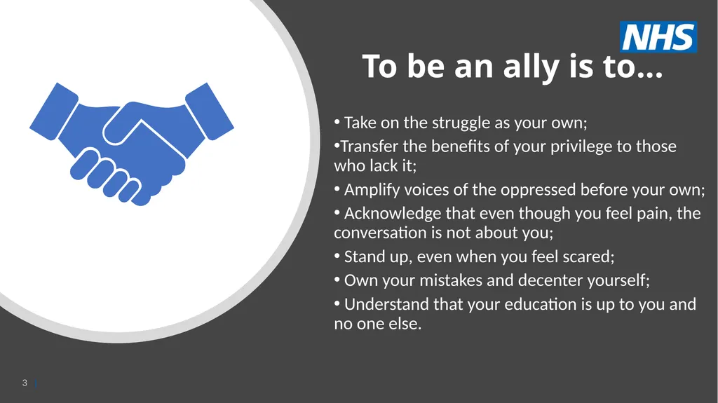 A Guide to Allyship As part of Anti-racism toolkit - slide 3 of 12