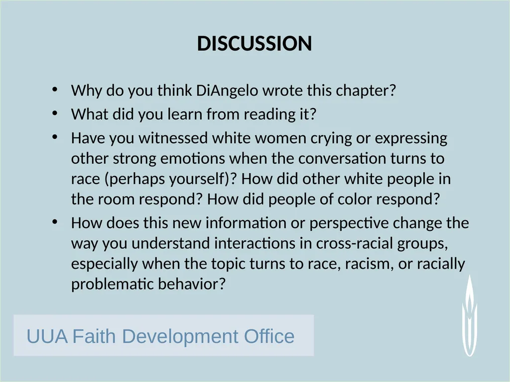 UUA Faith Development Office White Fragility: Why - slide 13 of 17