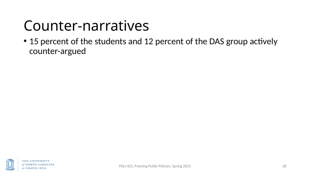 Baumgartner, Framing, Spring 2023 Bonilla-Silva, - slide 18 of 23