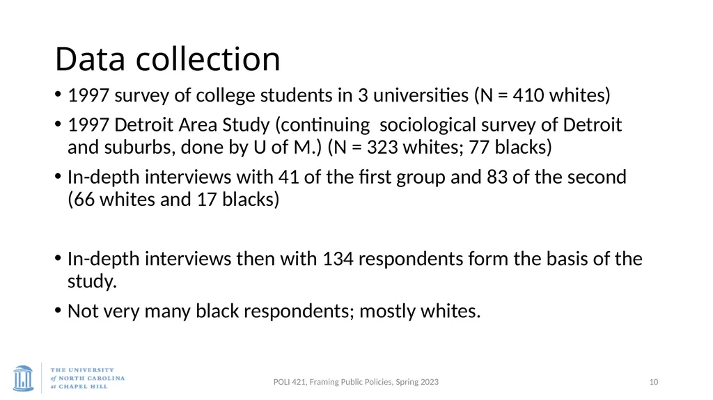 Baumgartner, Framing, Spring 2023 Bonilla-Silva, - slide 10 of 23