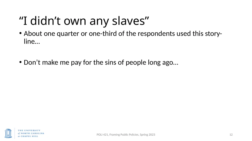Baumgartner, Framing, Spring 2023 Bonilla-Silva, - slide 12 of 23