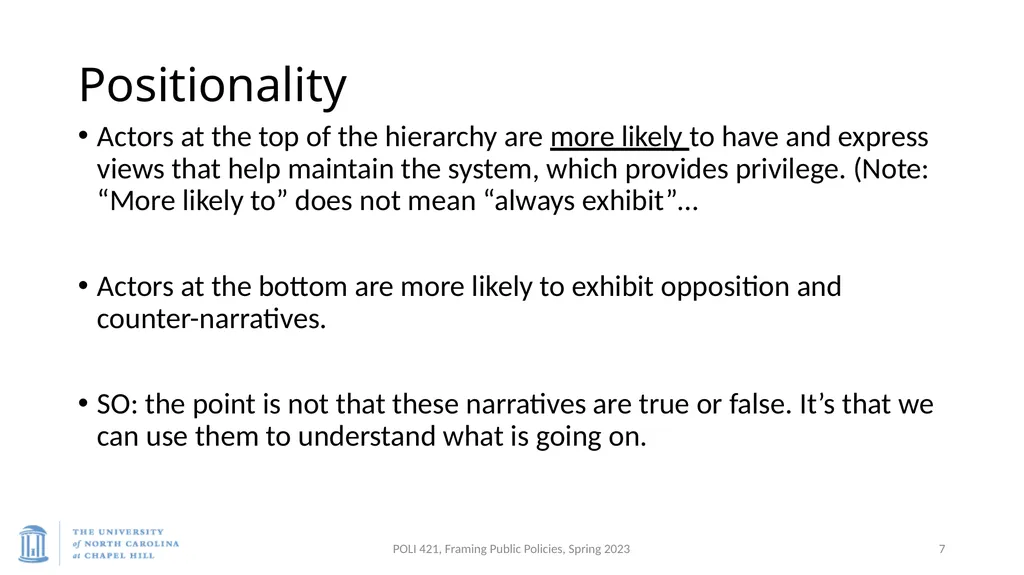 Baumgartner, Framing, Spring 2023 Bonilla-Silva, - slide 7 of 23