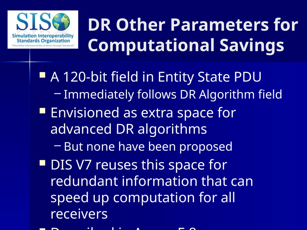 Distributed Interactive Simulation (DIS) 201 Bob - slide 35 of 38