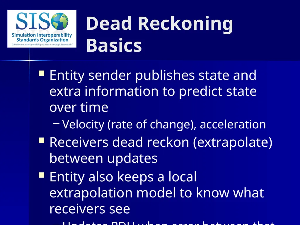 Distributed Interactive Simulation (DIS) 201 Bob - slide 24 of 38