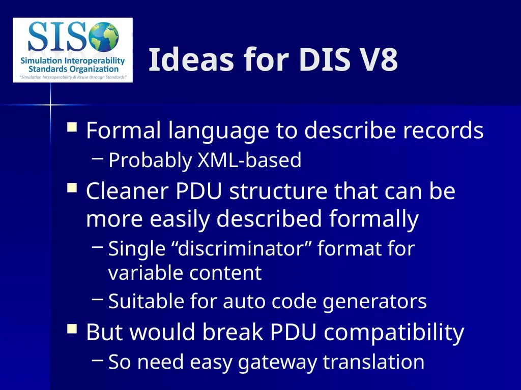 Distributed Interactive Simulation (DIS) 201 Bob - slide 22 of 38