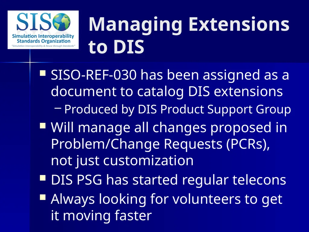 Distributed Interactive Simulation (DIS) 201 Bob - slide 21 of 38