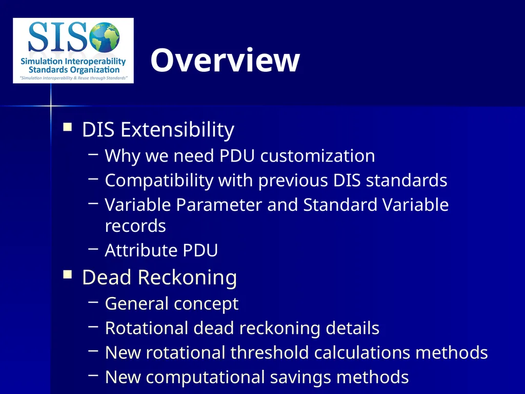 Distributed Interactive Simulation (DIS) 201 Bob - slide 23 of 38