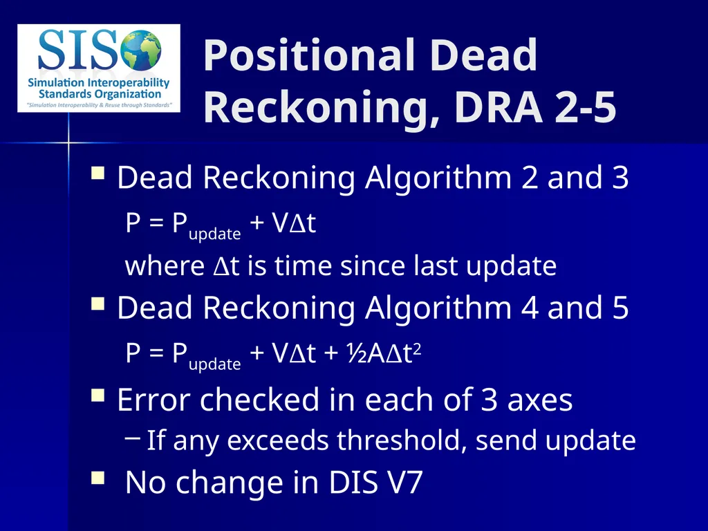 Distributed Interactive Simulation (DIS) 201 Bob - slide 26 of 38