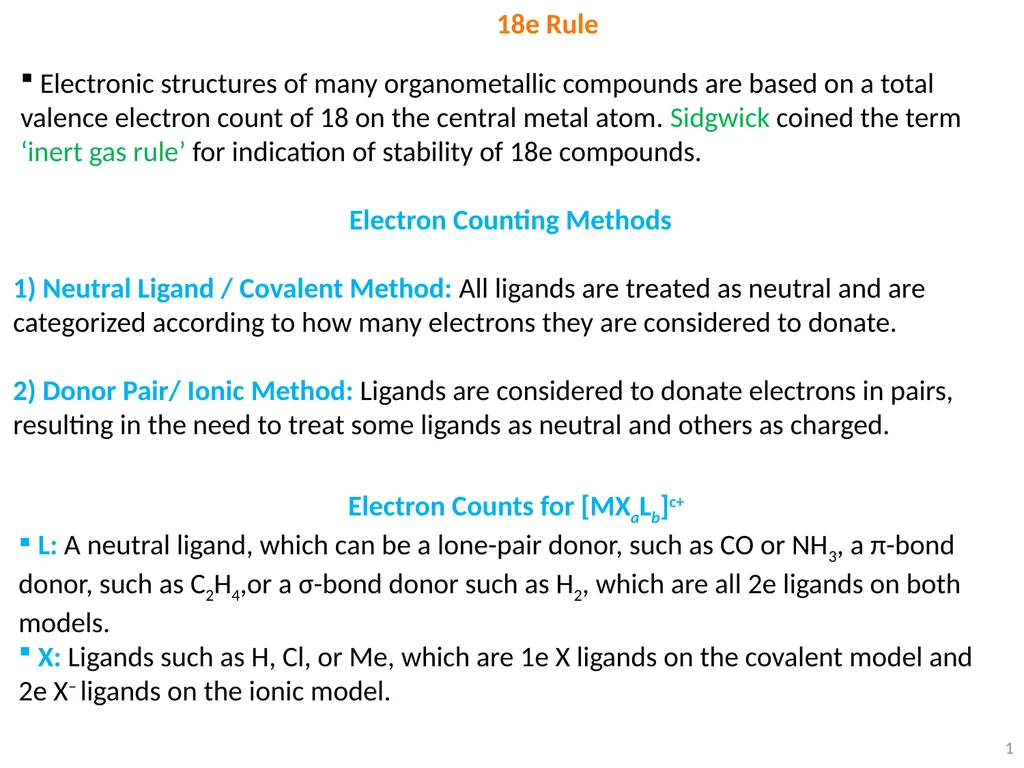 1 18e Rule Electronic structures of many - slide 1 of 8