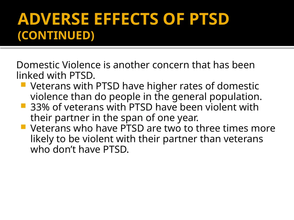 POST-TRAUMATIC STRESS DISORDER: An Introduction - slide 14 of 55