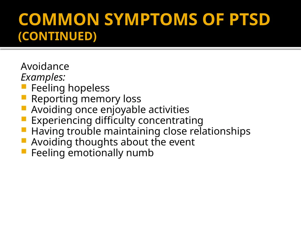 POST-TRAUMATIC STRESS DISORDER: An Introduction - slide 10 of 55