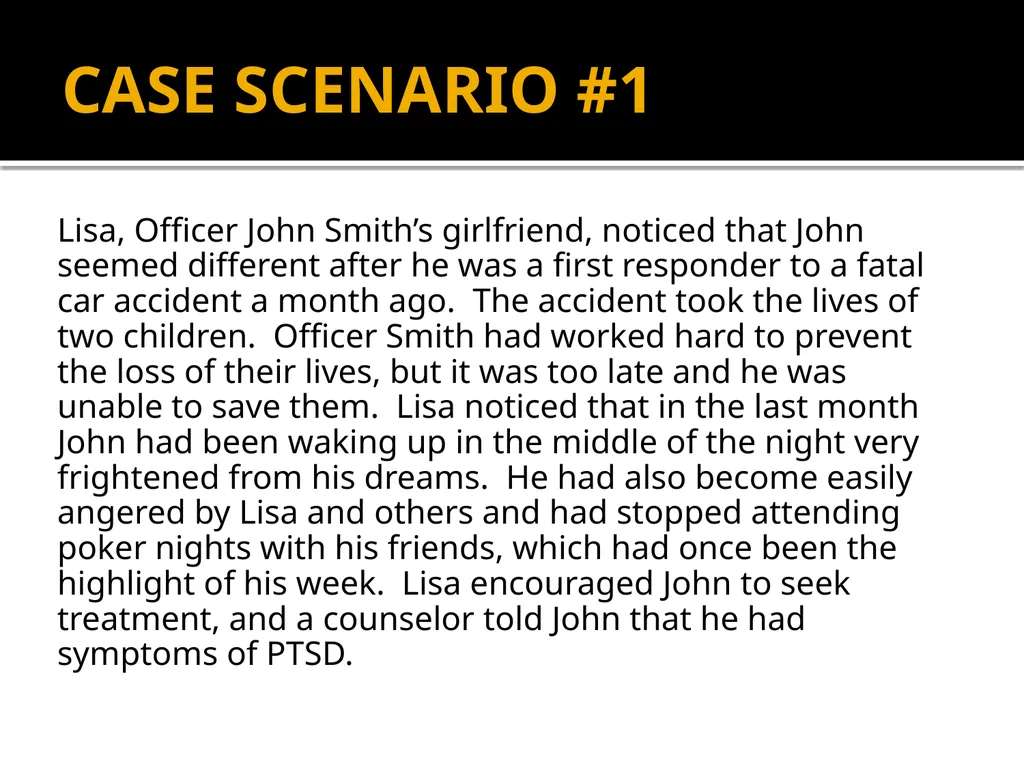 POST-TRAUMATIC STRESS DISORDER: An Introduction - slide 15 of 55