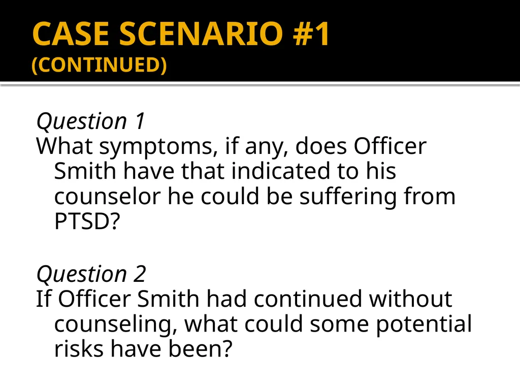 POST-TRAUMATIC STRESS DISORDER: An Introduction - slide 16 of 55