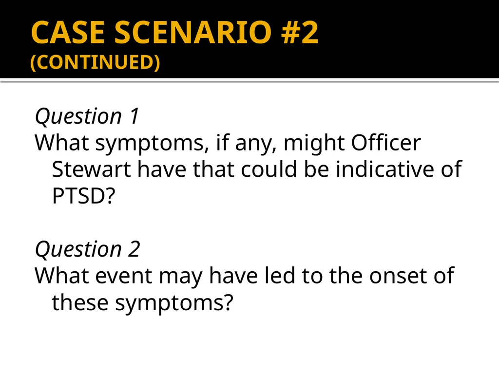 POST-TRAUMATIC STRESS DISORDER: An Introduction - slide 18 of 55