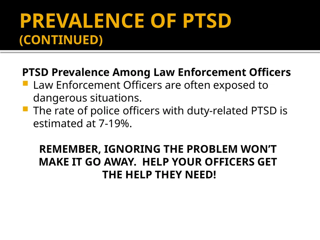 POST-TRAUMATIC STRESS DISORDER: An Introduction - slide 21 of 55