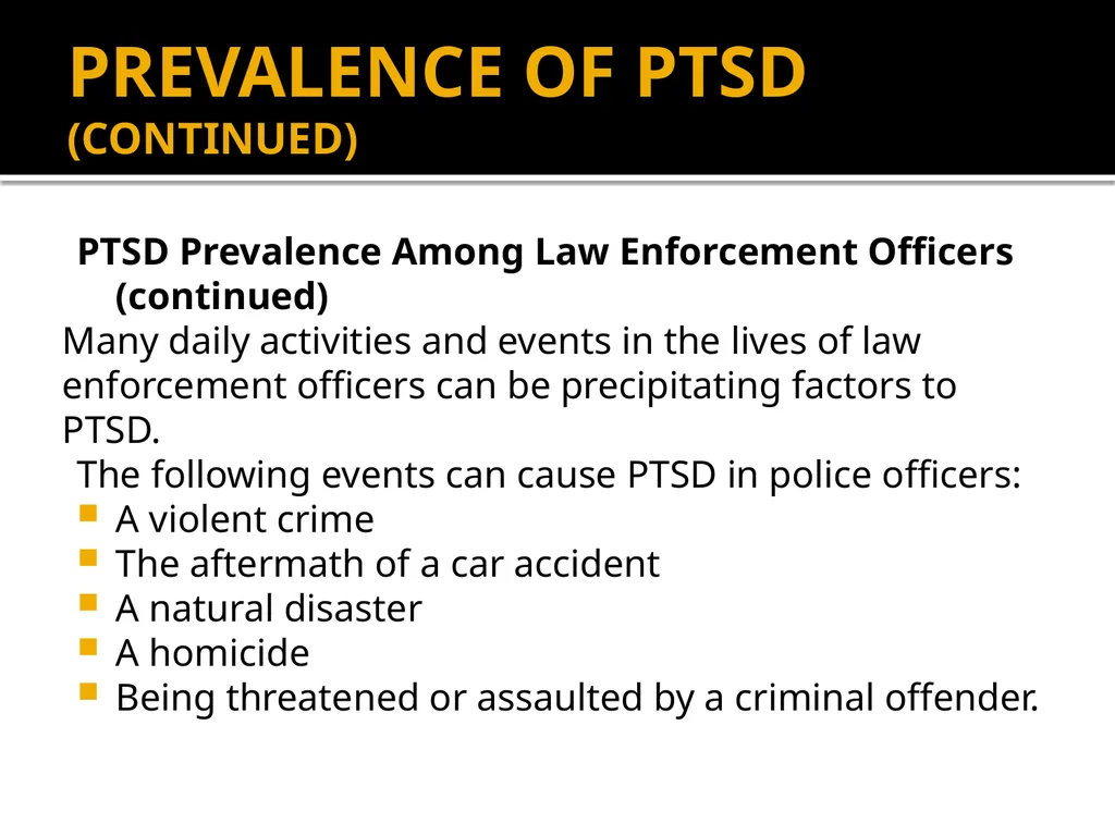 POST-TRAUMATIC STRESS DISORDER: An Introduction - slide 22 of 55