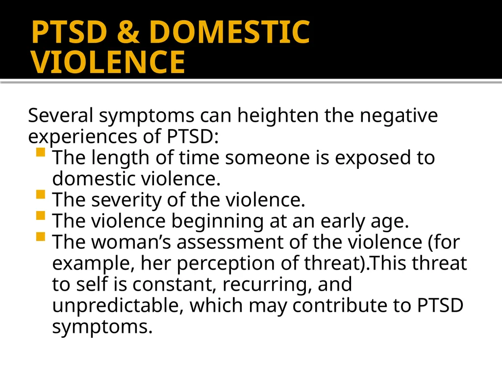 POST-TRAUMATIC STRESS DISORDER: An Introduction - slide 27 of 55