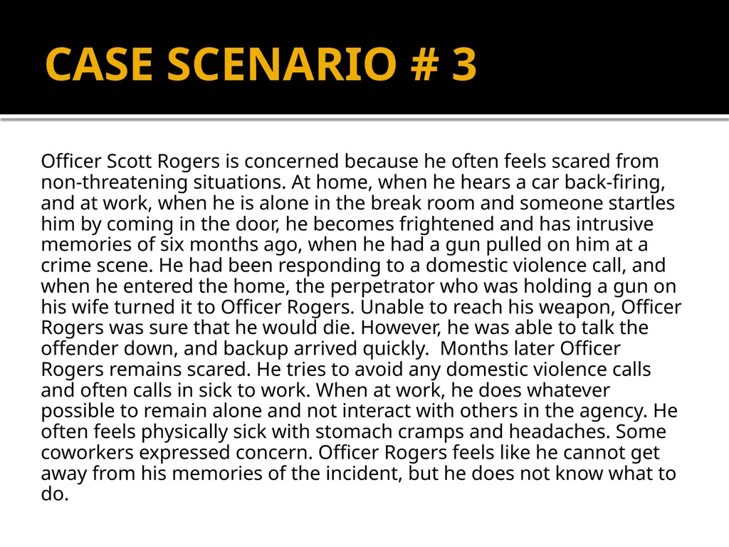 POST-TRAUMATIC STRESS DISORDER: An Introduction - slide 41 of 55