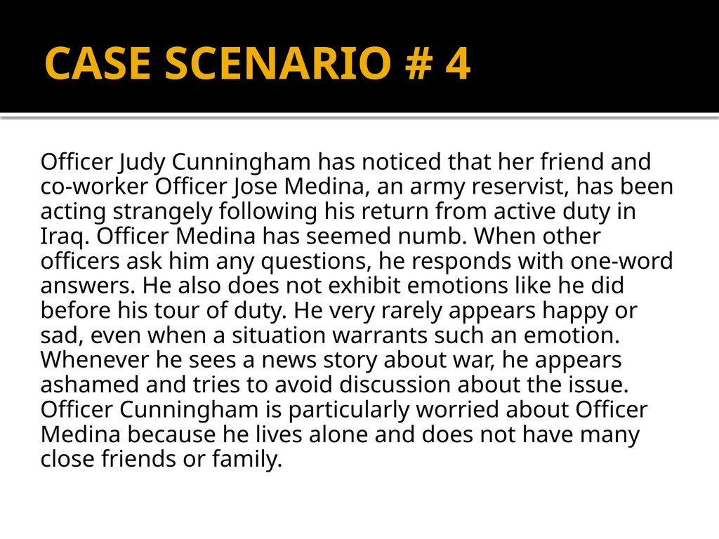 POST-TRAUMATIC STRESS DISORDER: An Introduction - slide 46 of 55