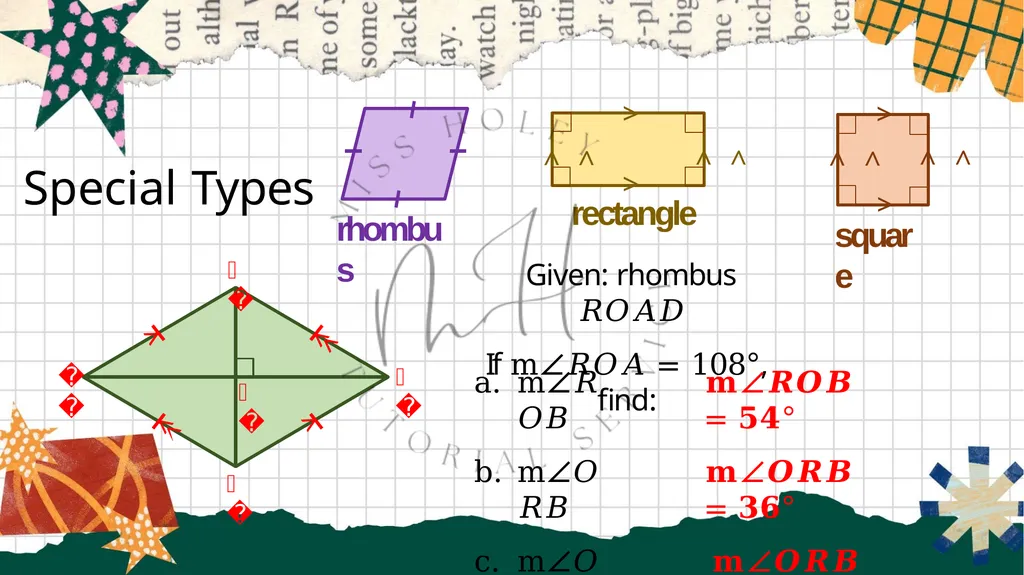 Math 9 Properties of Parallelograms Properties of - slide 10 of 11
