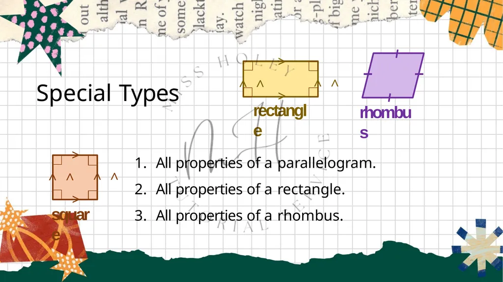 Math 9 Properties of Parallelograms Properties of - slide 11 of 11