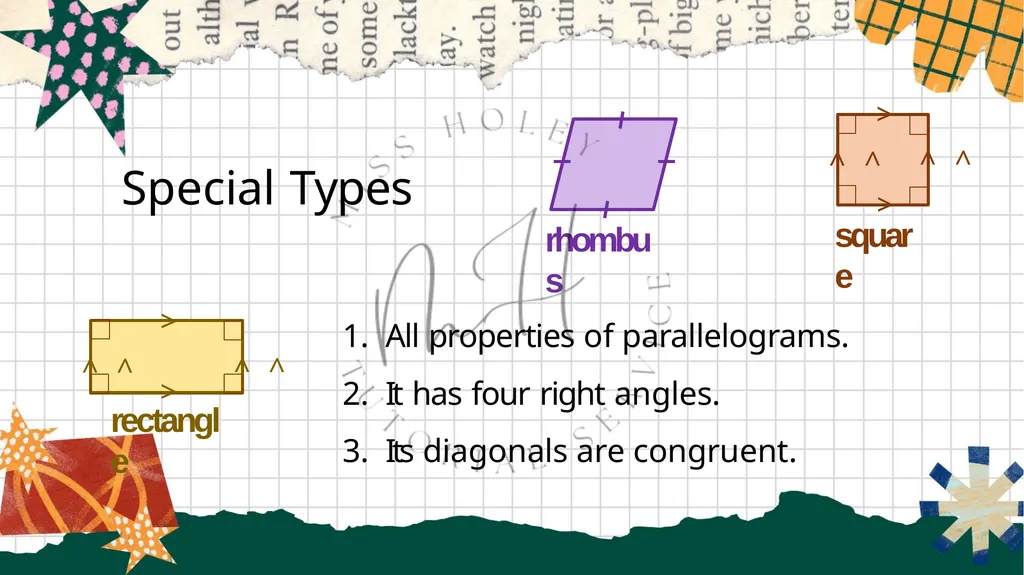 Math 9 Properties of Parallelograms Properties of - slide 7 of 11