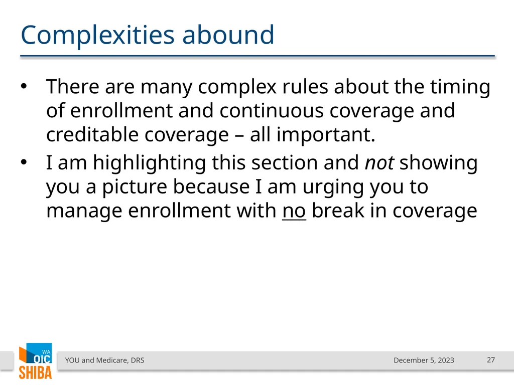 You & Medicare December 2023 SHIBA Program Manager - slide 27 of 68